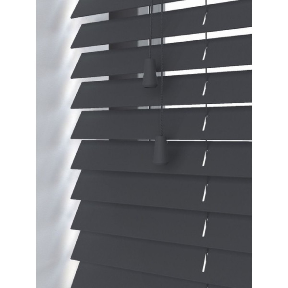 Perdelife Ahşap Jaluzi Perde Antrasıt Renk 50MM - 100 x 150 cm - Antrasit Jaluzi Perde Fiyatı