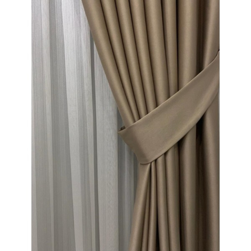 Perdestanbul Double Blackout Karartma Fon Perde Pilesiz - 300 x 270 cm - Açık Kahverengi Fon Perde Fiyatı