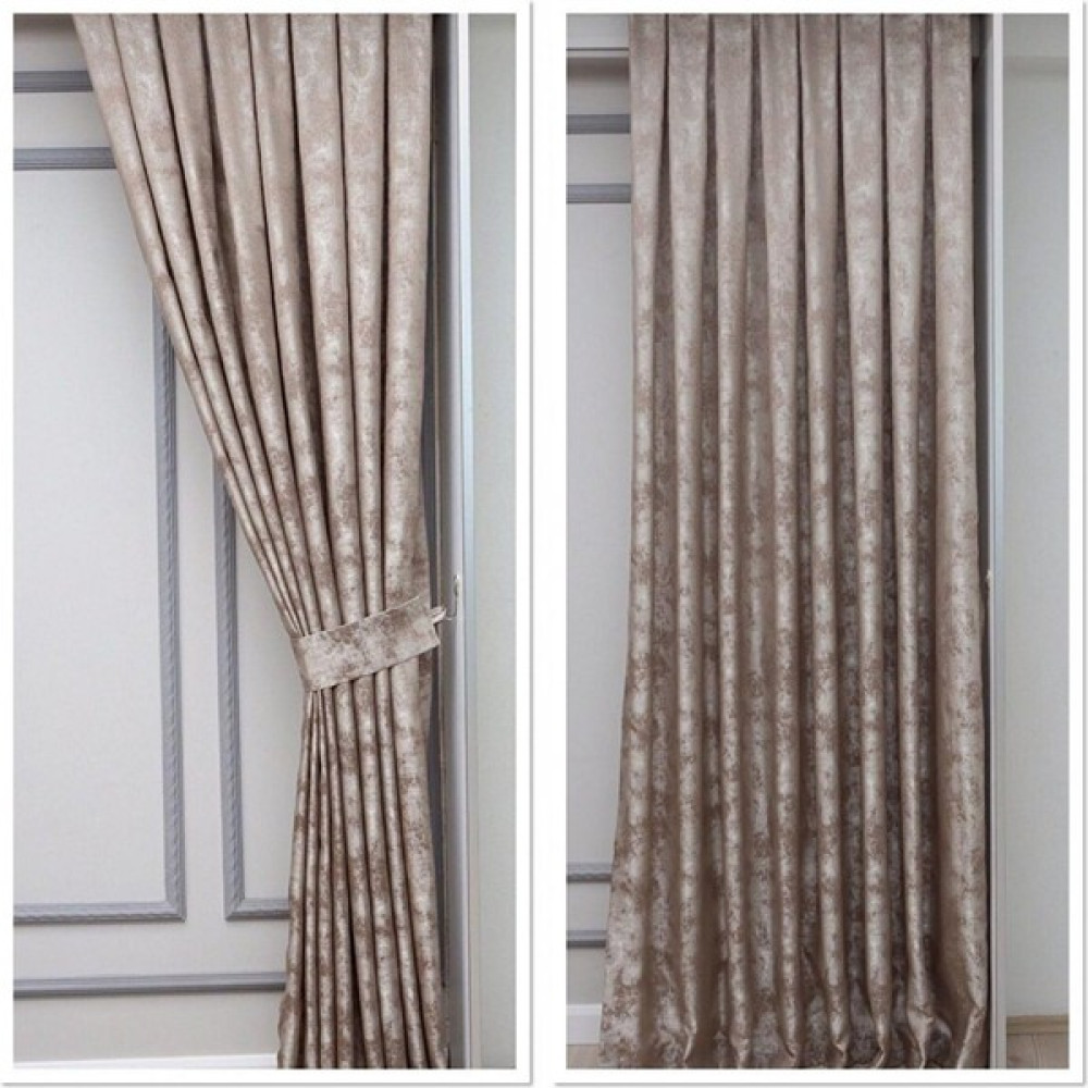 Perdestanbul Kendinden Desenli Pano Fon Perde 1/3 Pileli Tek Kanat Kahve - 70 x 260 cm Fon Perde Fiyatı