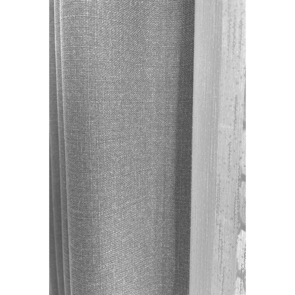 PERDESTANBUL Keten Fon Perde Pilesiz Ekstrafor Büzgülü Tek Kanat Açık Gri Olimpus - 120 x 260 cm Fon Perde Fiyatı