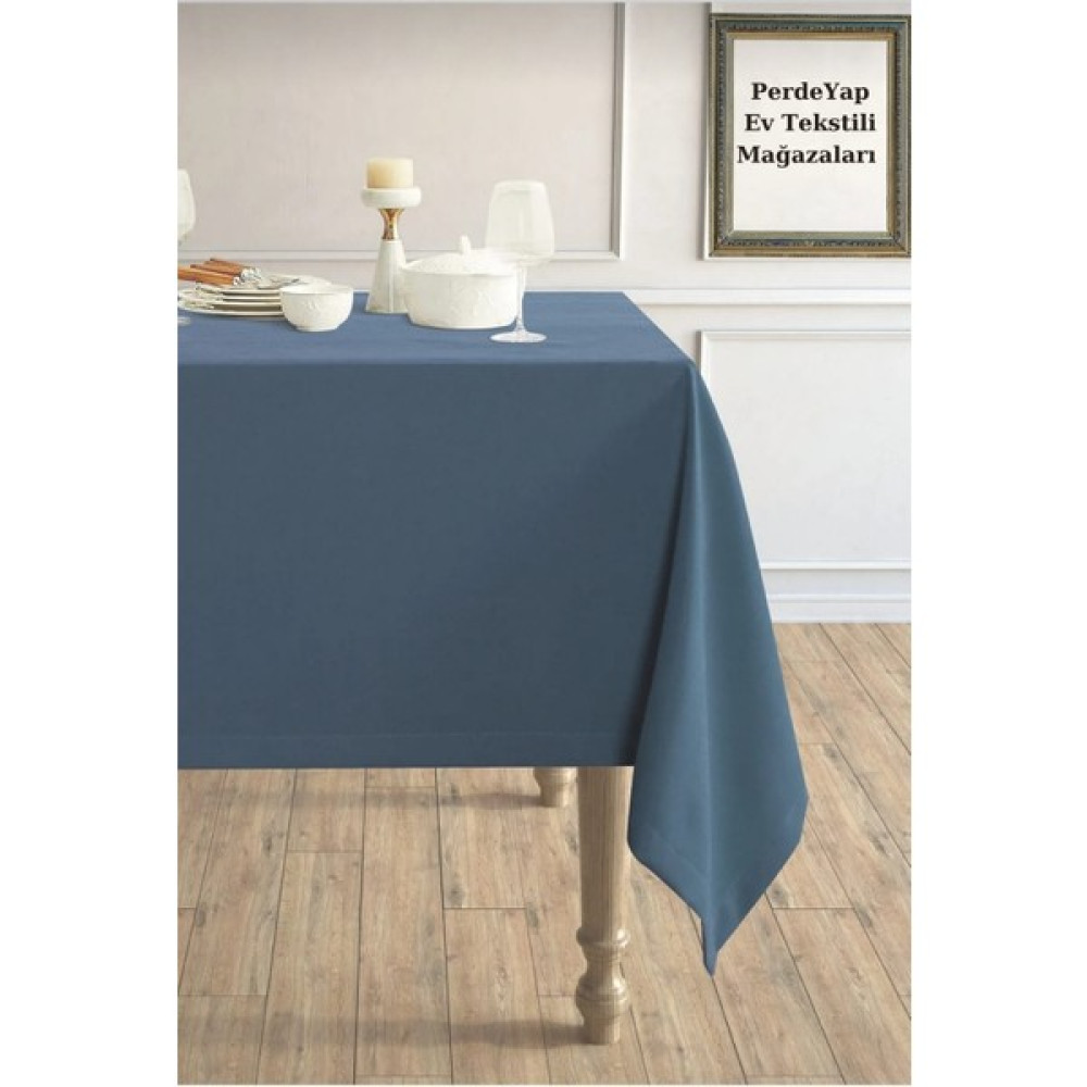 PerdeYap Kadife Dokulu Açık İndigo Renk Masa Örtüsü 19-Açık İndigo - Açık Indigo - 130 x 130 cm Masa Örtüsü Fiyatı