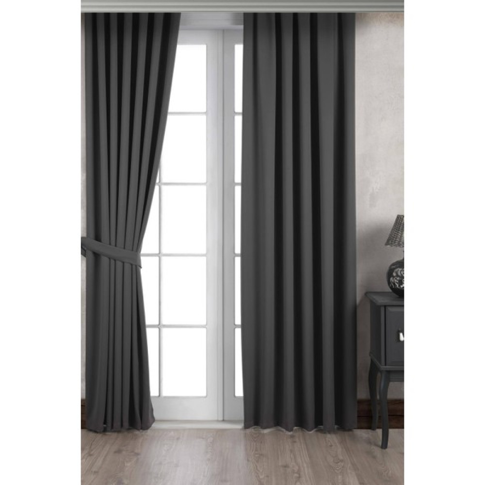 Perdezar Antrasit Tek Kanat Blackout (Karartma) Fon Perde - 130 x 180 cm Fon Perde Fiyatı