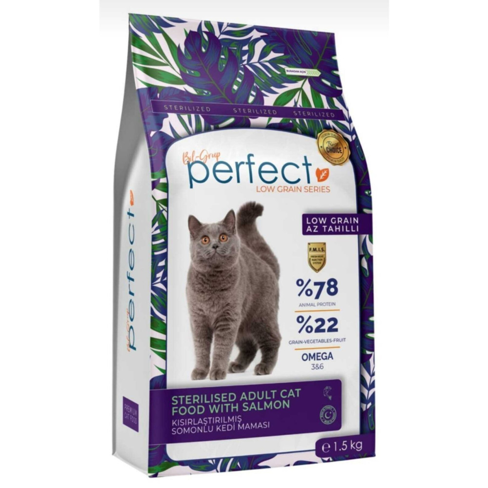 PERFECT Az Tahıllı Kısırlaştırılmış Somonlu Kedi Maması 1.5 Kg Evcil Hayvan Ürünleri Fiyatı