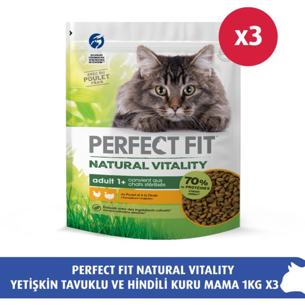 Perfect Fit Natural Vitality Yetişkin Tavuklu ve Hindili Kuru Mama 1kg 3X Evcil Hayvan Ürünleri Fiyatı