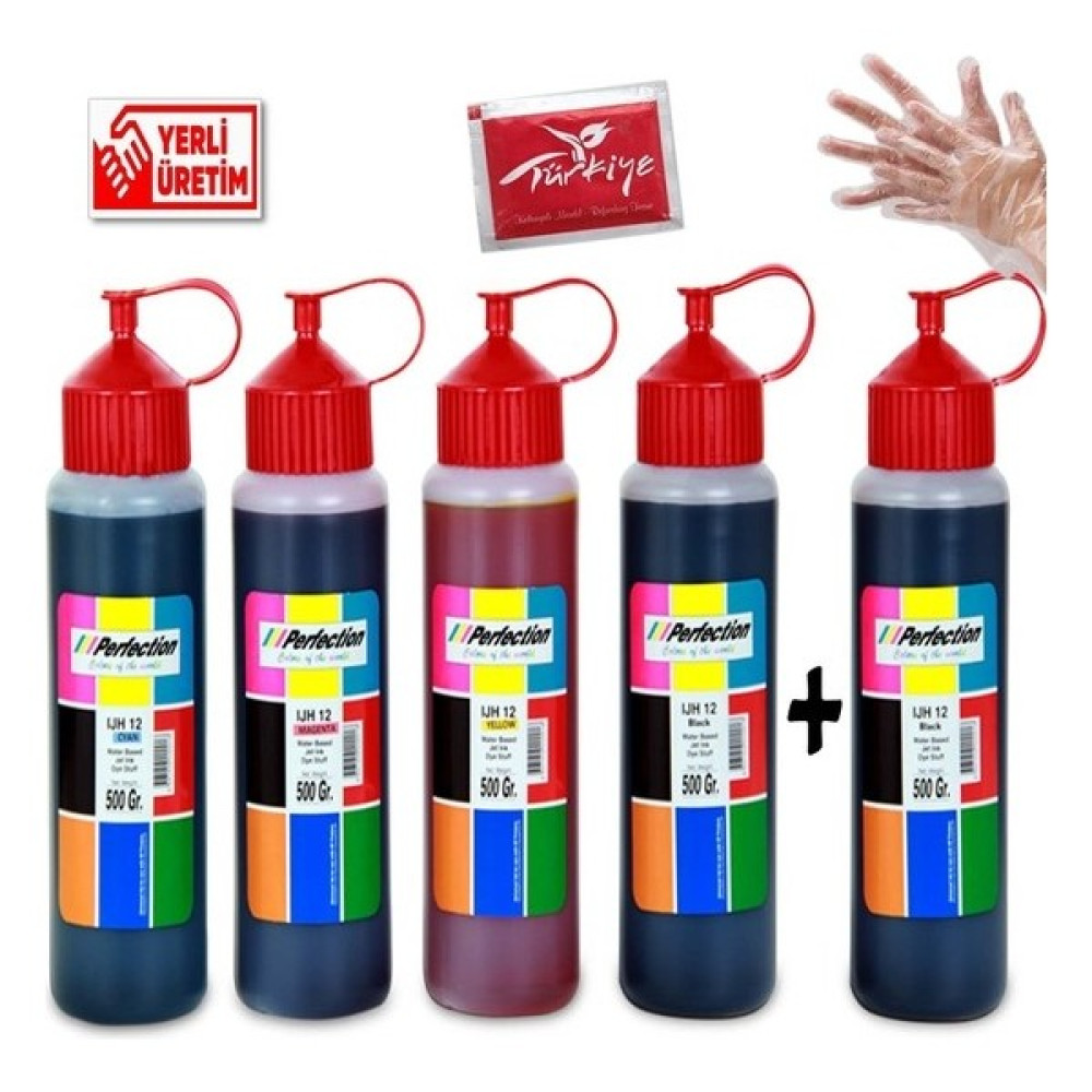 Perfection Epson Ecotank L3050 L3060 L3070 Yazıcı Uyumlu Mürekkep Seti 5 x 500 ml - Renkli Kartuş Dolum Ürünleri Fiyatı