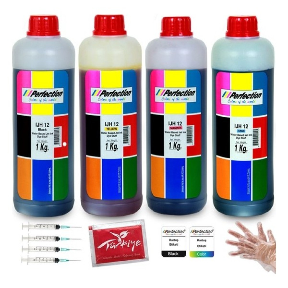 Perfection Epson L3150 - L3151 - L3156 Uyumlu Mürekkep Seti 4 x 1 KG. - PRO Set - 4 Renk Kartuşlar Fiyatı