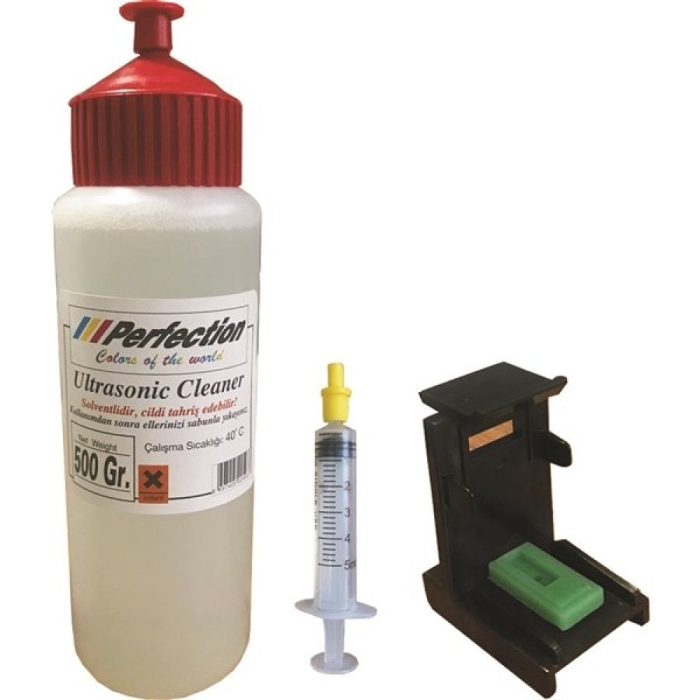 Perfection Kartuş Nozzle Açıcı Solisyon 500 ml + Sarı Uç Şırınga + Vakum Aparatı Kartuş Dolum Ürünleri Fiyatı