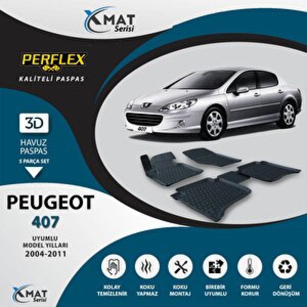Perflex Paspas 3d Havuzlu X-mat 407 2004-2011 Araca Özel Paspaslar Fiyatı