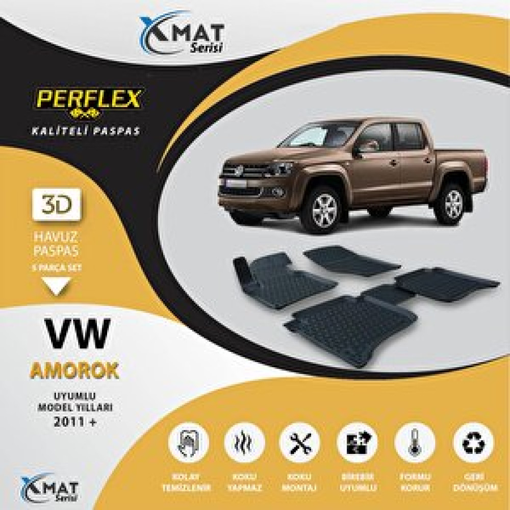 Perflex Paspas 3d Havuzlu X-mat Amarok 2011+ Araca Özel Paspaslar Fiyatı
