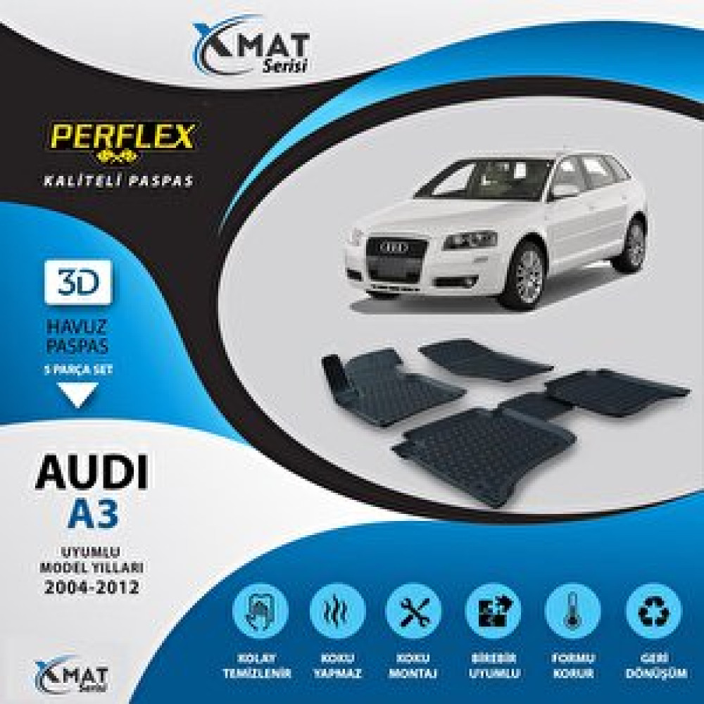 Perflex Paspas 3d Havuzlu X-mat Audı A3 2004-2012 Araca Özel Paspaslar Fiyatı