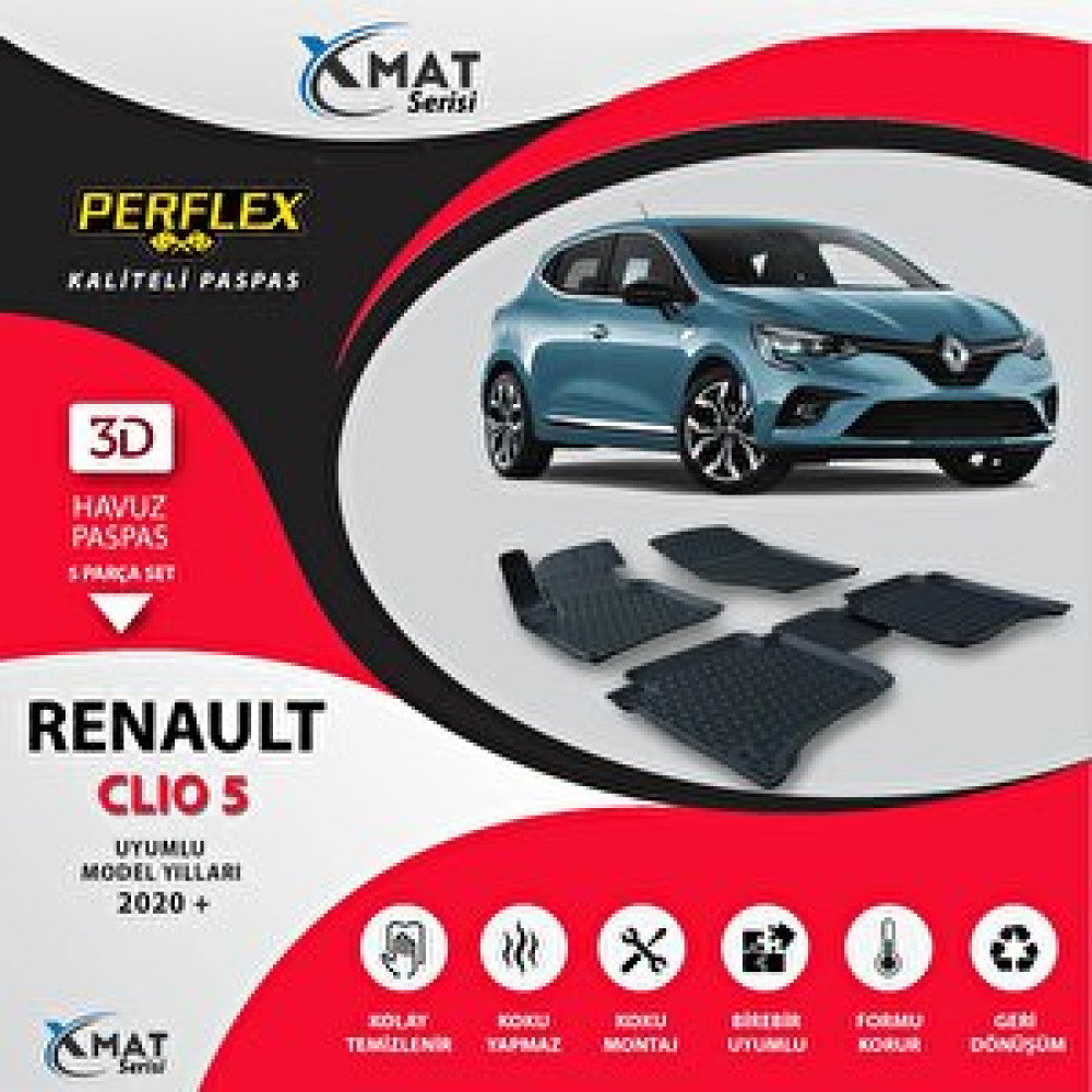 Perflex Paspas 3d Havuzlu X-mat Clıo 5 2020+ Araca Özel Paspaslar Fiyatı