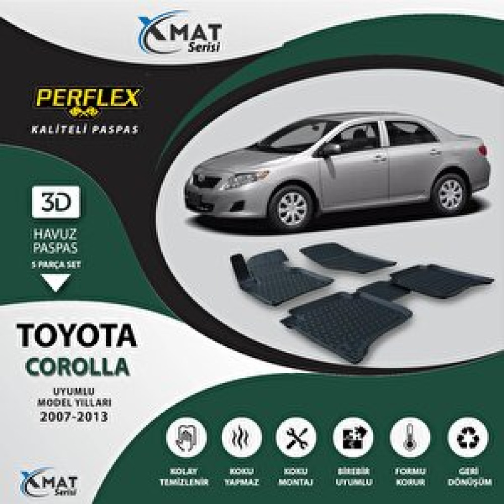 Perflex Paspas 3d Havuzlu X-mat Corolla 2007-2013 Araca Özel Paspaslar Fiyatı