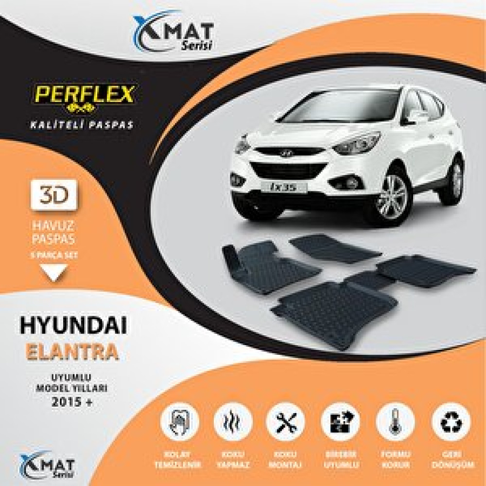 Perflex Paspas 3d Havuzlu X-mat Elantra 2015+ Araca Özel Paspaslar Fiyatı