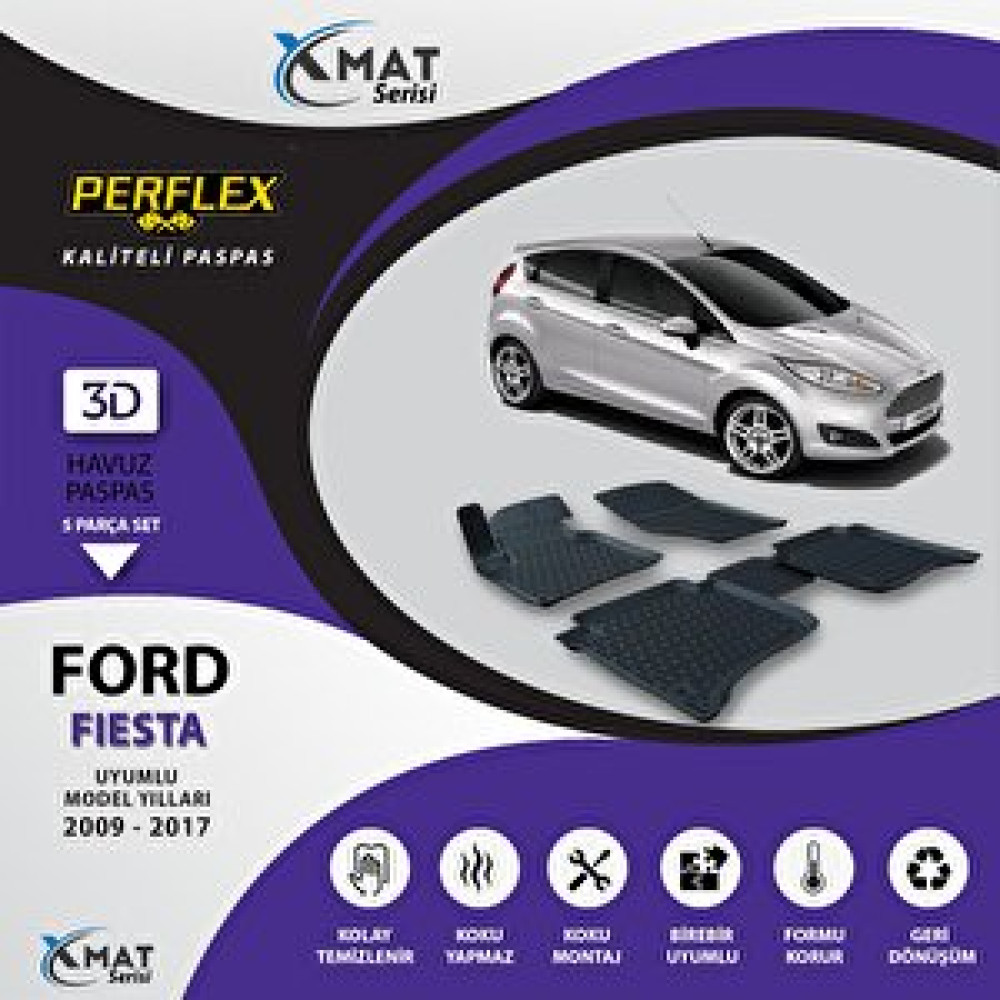 Perflex Paspas 3d Havuzlu X-mat Fıesta 2009-2017 Araca Özel Paspaslar Fiyatı