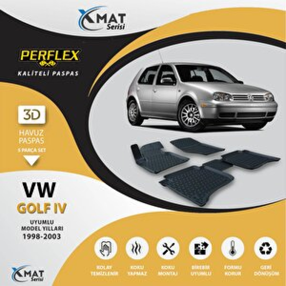 Perflex Paspas 3d Havuzlu X-mat Golf 4 1998-2003 Araca Özel Paspaslar Fiyatı