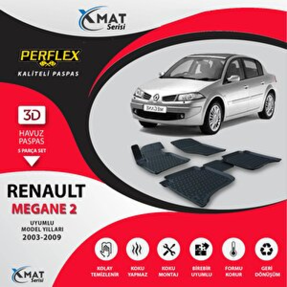 Perflex Paspas 3d Havuzlu X-mat Megane 2 2003-2009 Araca Özel Paspaslar Fiyatı