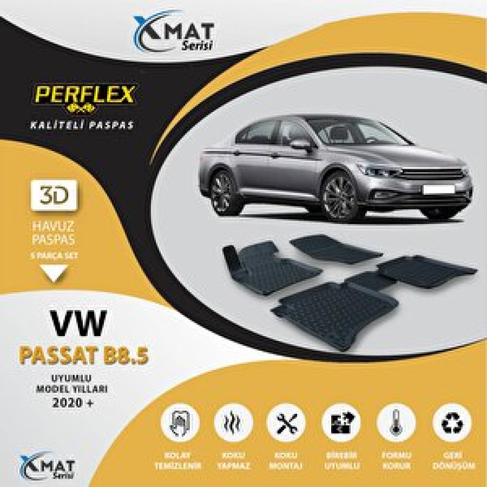 Perflex Paspas 3d Havuzlu X-mat Paspas Vw Passat B8.5 2020 Araca Özel Paspaslar Fiyatı