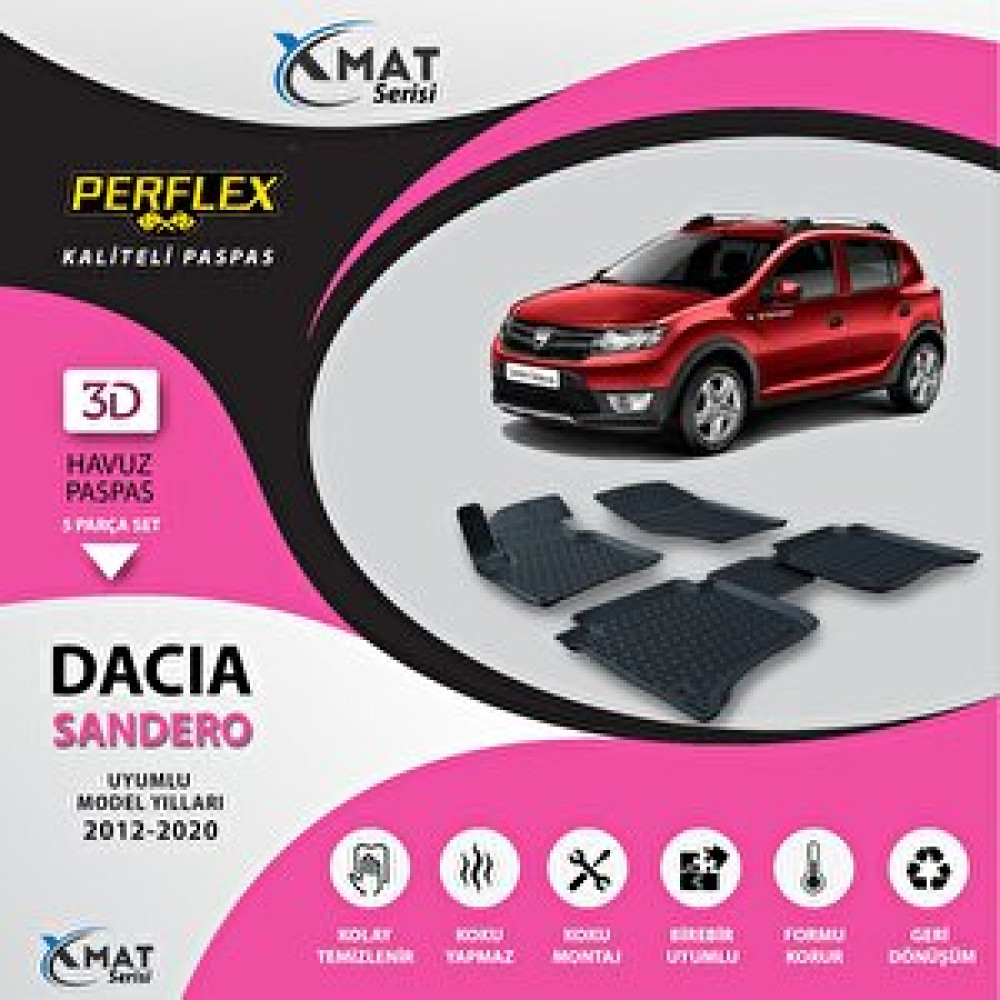 Perflex Paspas 3d Havuzlu X-mat Sandero 2012-2020 Araca Özel Paspaslar Fiyatı