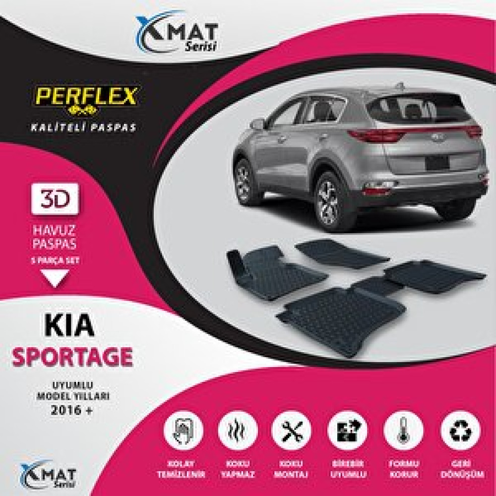 Perflex Paspas 3d Havuzlu X-mat Sportage 2016+ Araca Özel Paspaslar Fiyatı