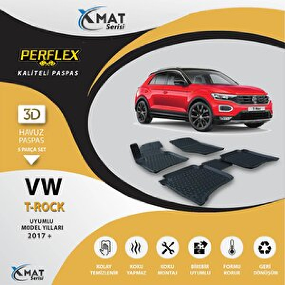 Perflex Paspas 3d Havuzlu X-mat T-roc 2017+ Araca Özel Paspaslar Fiyatı