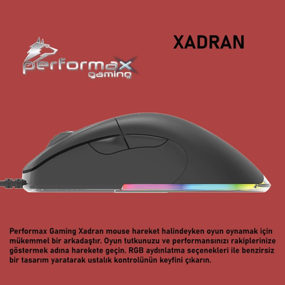 Performax Gaming Xadran Makrolu 8000Dpi Rgb Ledli Gaming Oyuncu Mouse Siyah 6 Tuşlu Klavye - Mouse Fiyatı