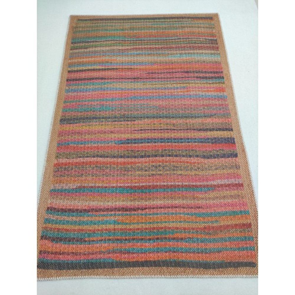 Perhal Doğal Jüt Hasır Görünümlü Jüt Halı Kilim - Renkli - 80 x 150 cm Kilim Fiyatı