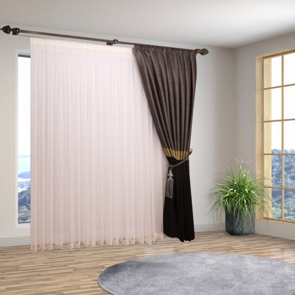 Perhal Etek İşlemeli Grek Beyaz Renk 1-3 Sık Pileli Tül Perde - 100 x 260 cm Tül Perde Fiyatı