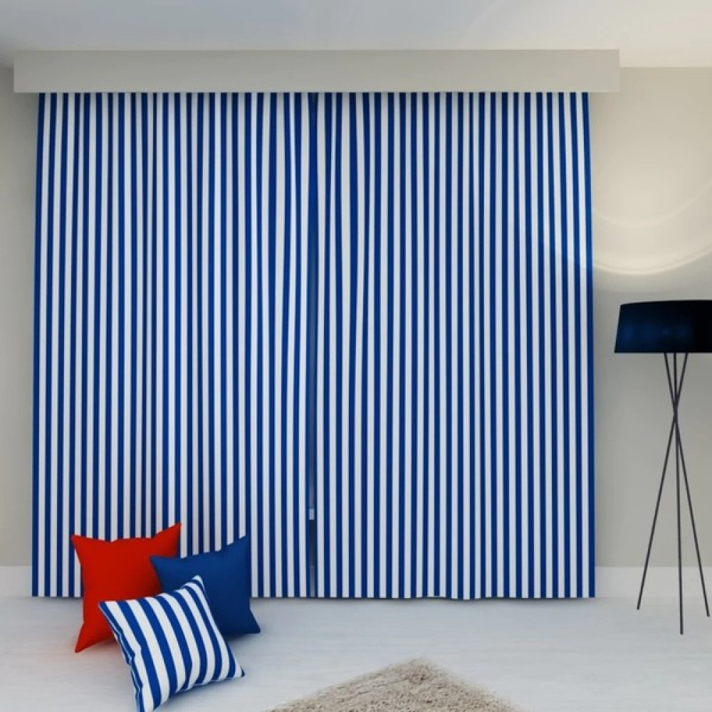 Perhal Mavi Beyaz Çizgili 150X250 cm Balkon Perdesi, Balkon Çadır Brandası, Balkon Güneşlik - 150 x 250 cm - Mavi - Beyaz Güneşlik Fiyatı