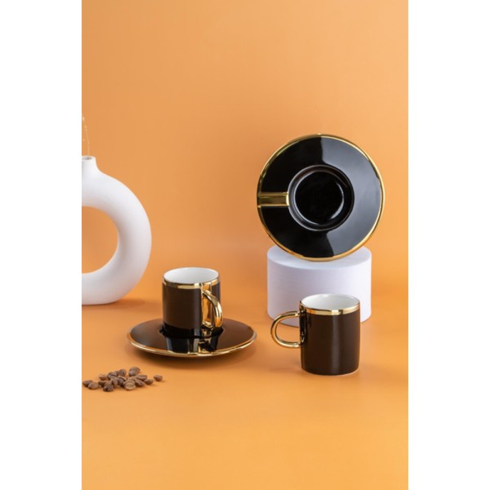 Perla Ev Kahve Royal 2 Kişilik Kahve Fincanı Takımı - 90 ml - Siyah Fincan / Bardak / Kahve Takımı Fiyatı