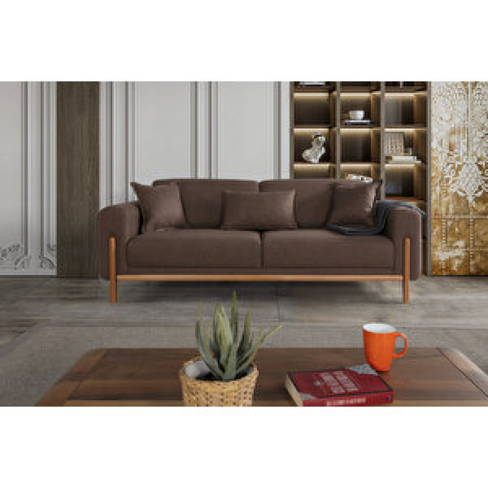 Perla Sofa Bodrum Yatakli Üçlü Koltuk Kahve Koltuk Takımı / Seti Fiyatı