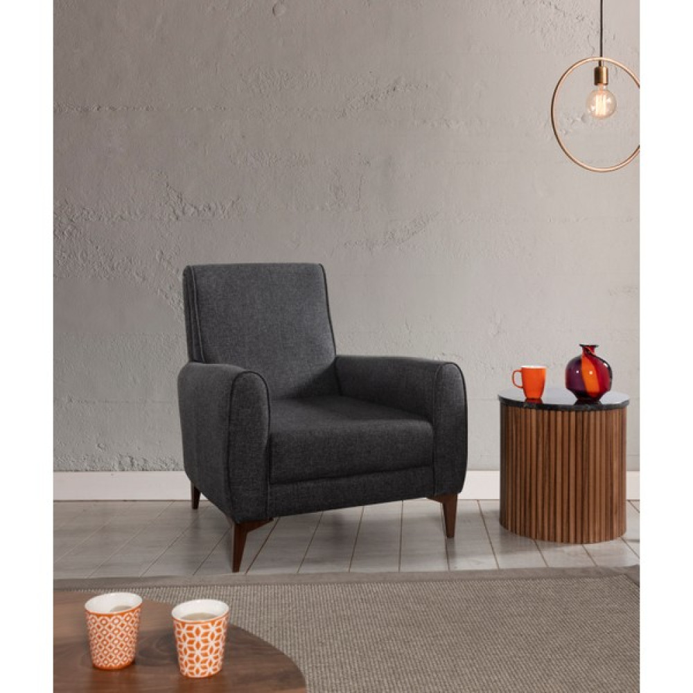 Perla Sofa Ferranti Keten Berjer Antrasit Tekli Koltuk & Berjer Fiyatı
