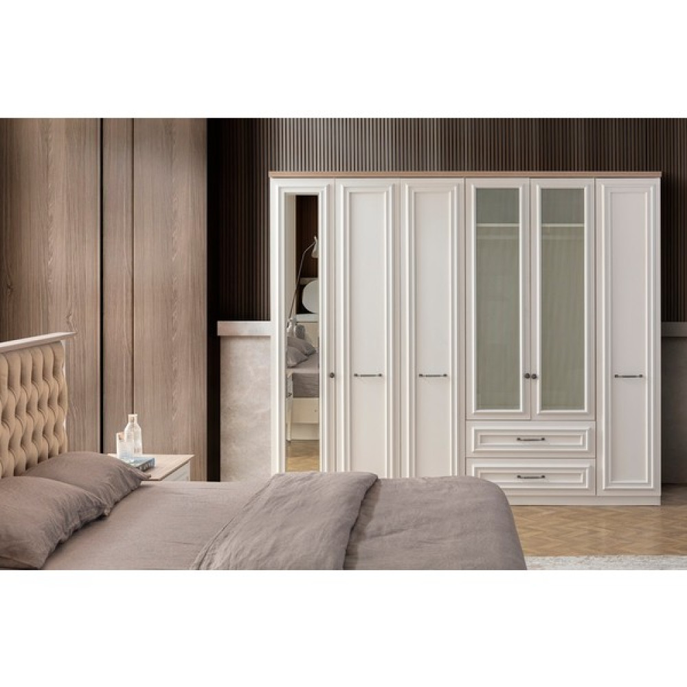 Perla Sofa Istanbul 6 Kapaklı Yatak Odası Dolabı - Beyaz Gardrop & Dolap Fiyatı