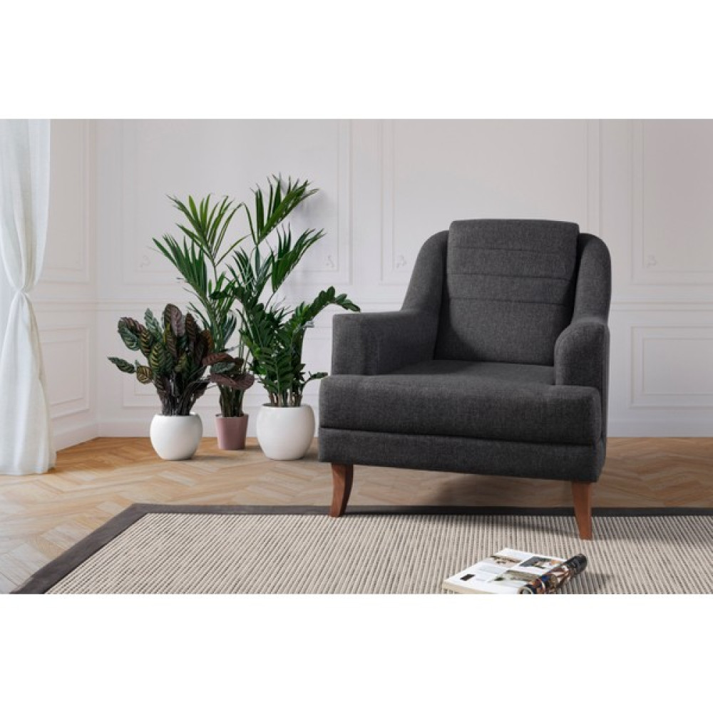 Perla Sofa Lafonten Berjer Keten Antrasit - Koyu Gri Tekli Koltuk & Berjer Fiyatı