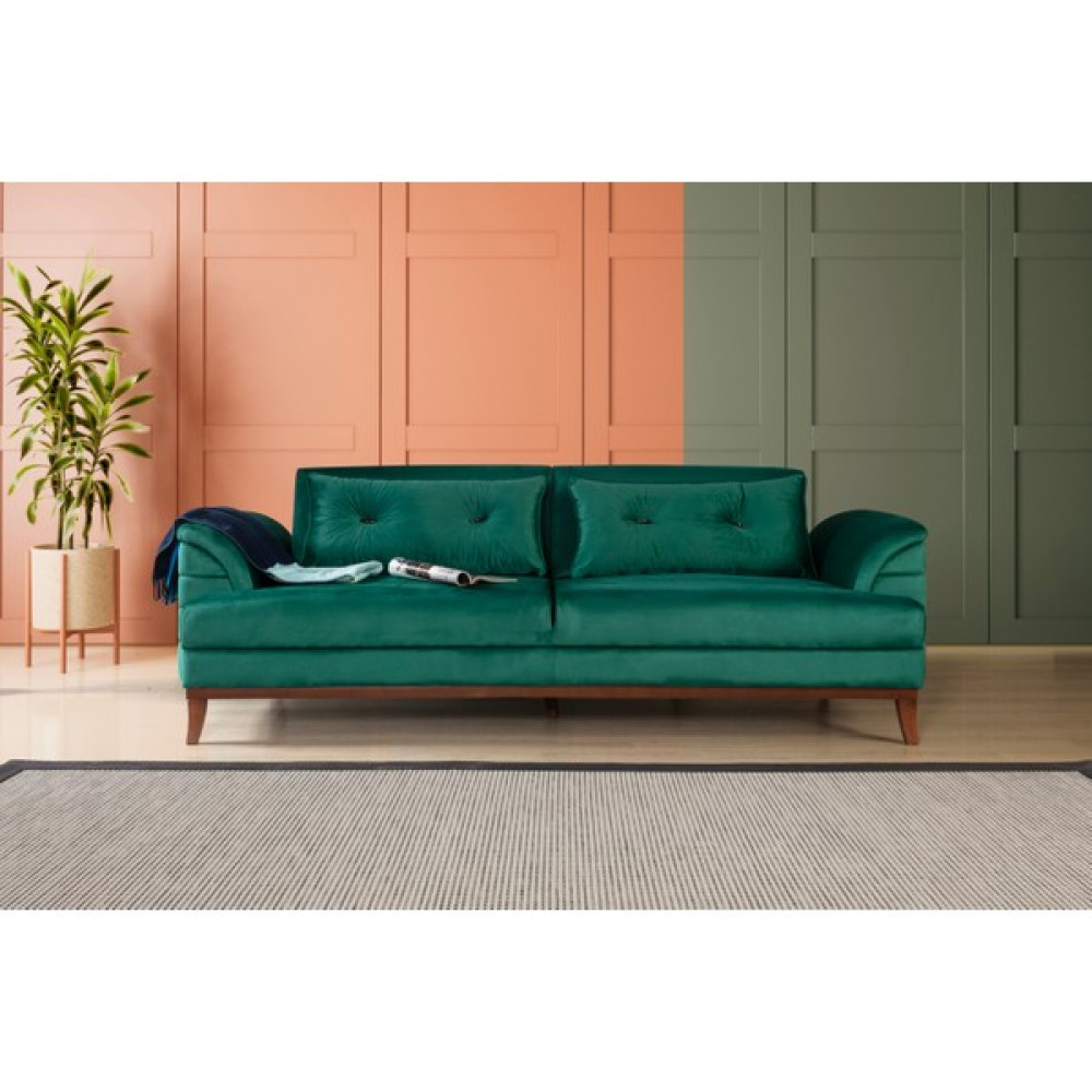 Perla Sofa Lafonten Üçlü Yataklı Kanepe Babyface Yeşil - Zümrüt Yeşil Kanepe & Çekyat Fiyatı