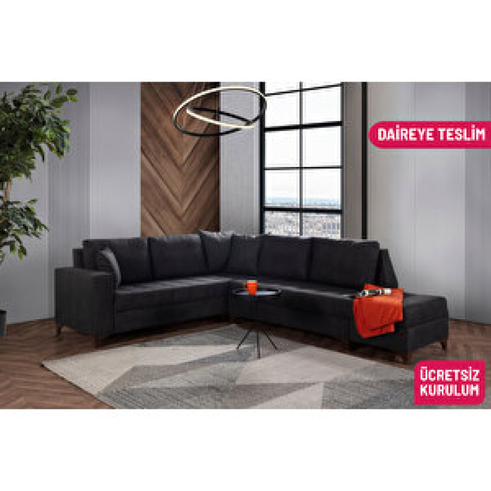 Perla Sofa Lehon Köşe Takimi Antrasit Köşe Takımı / Seti Fiyatı