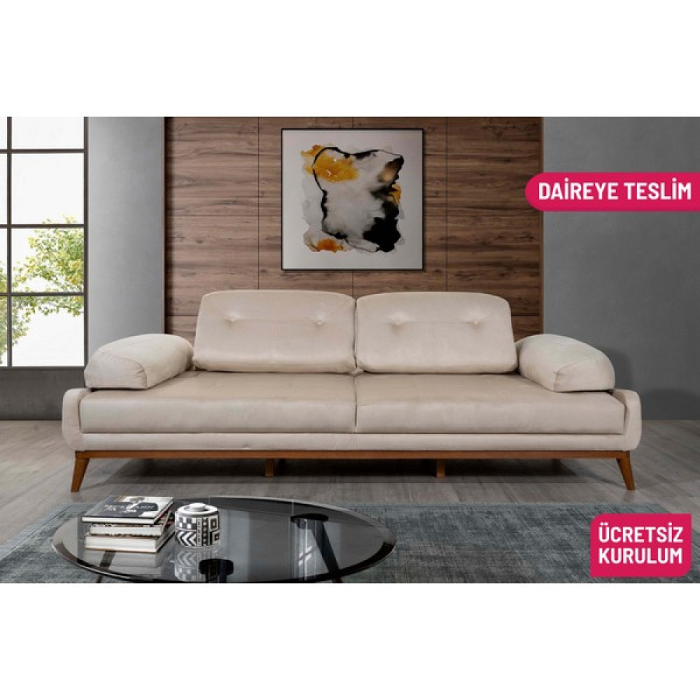 Perla Sofa Nelson Üçlü Koltuk Babyface Krem Kanepe & Çekyat Fiyatı