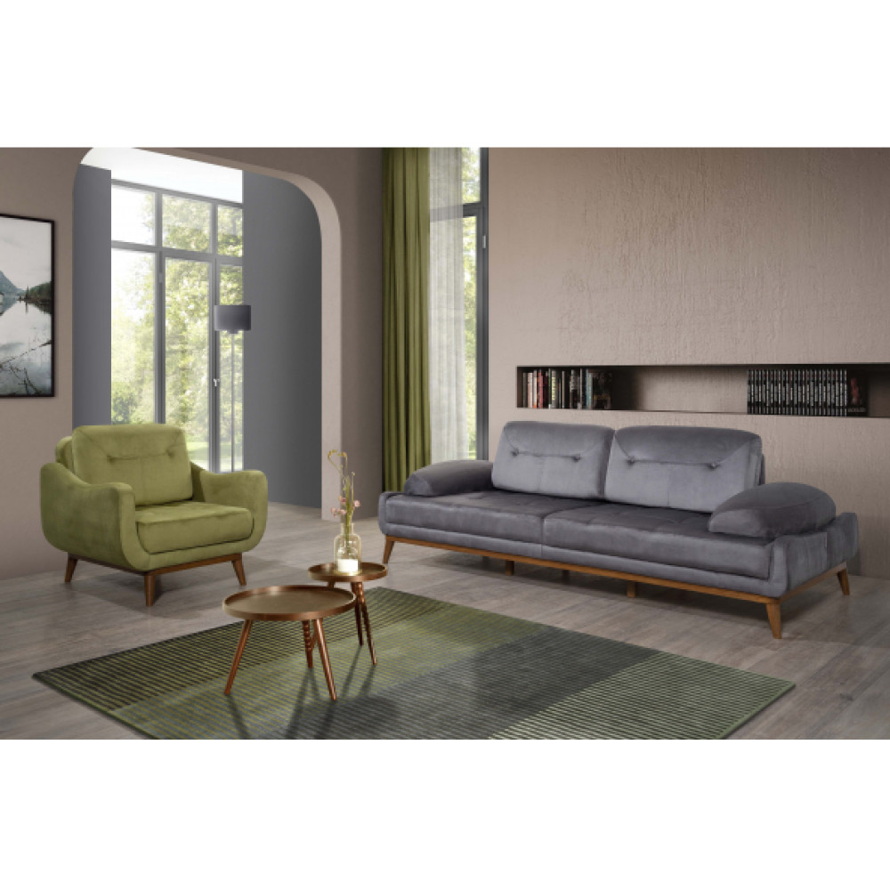 Perla Sofa Nelson Yatakli Koltuk Takimi Babyface Gri Koltuk Takımı / Seti Fiyatı