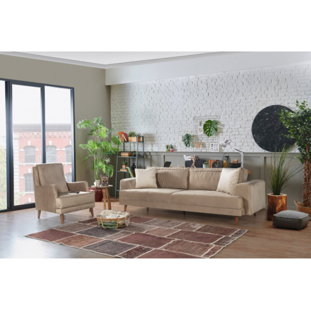 Perla Sofa Nobis Yatakli Koltuk Takimi Babyface Sutlu Kahve Koltuk Takımı / Seti Fiyatı