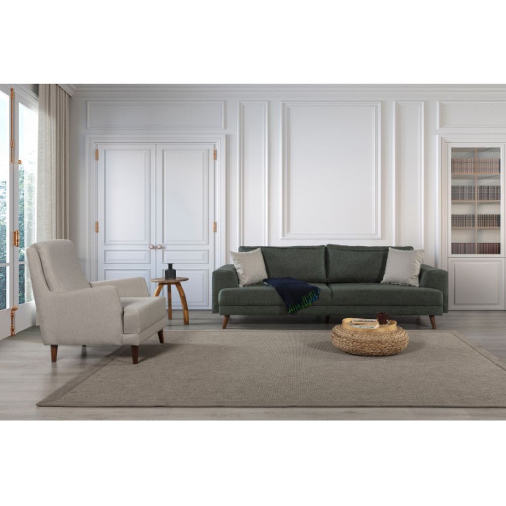 Perla Sofa Nobis Yatakli Koltuk Takimi Keten Yesil Koltuk Takımı / Seti Fiyatı