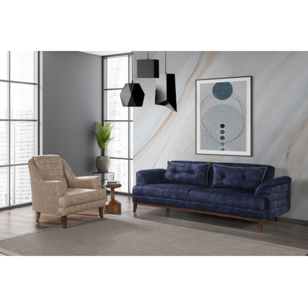 Perla Sofa Petra Koltuk Takimi Bora Lacivert Krem Koltuk Takımı / Seti Fiyatı