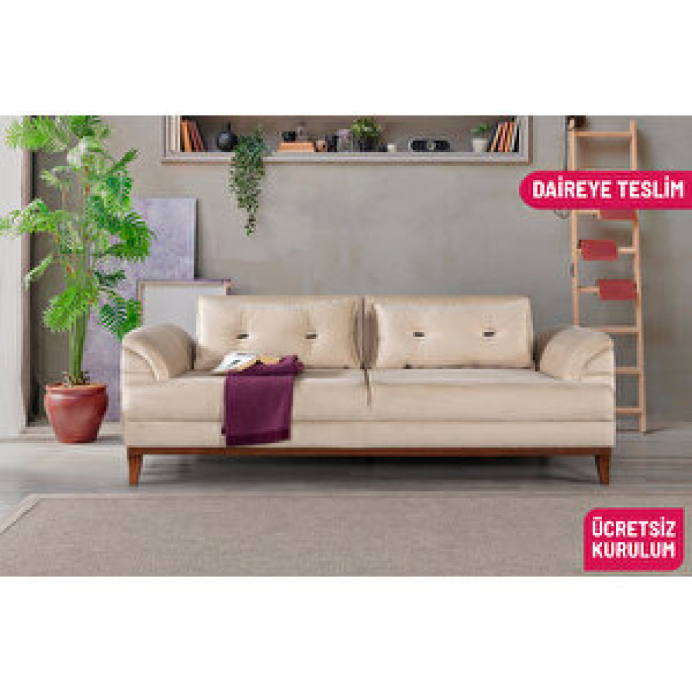 Perla Sofa Petra Yataklı Kanepe Babyface Krem Koltuk Takımı / Seti Fiyatı