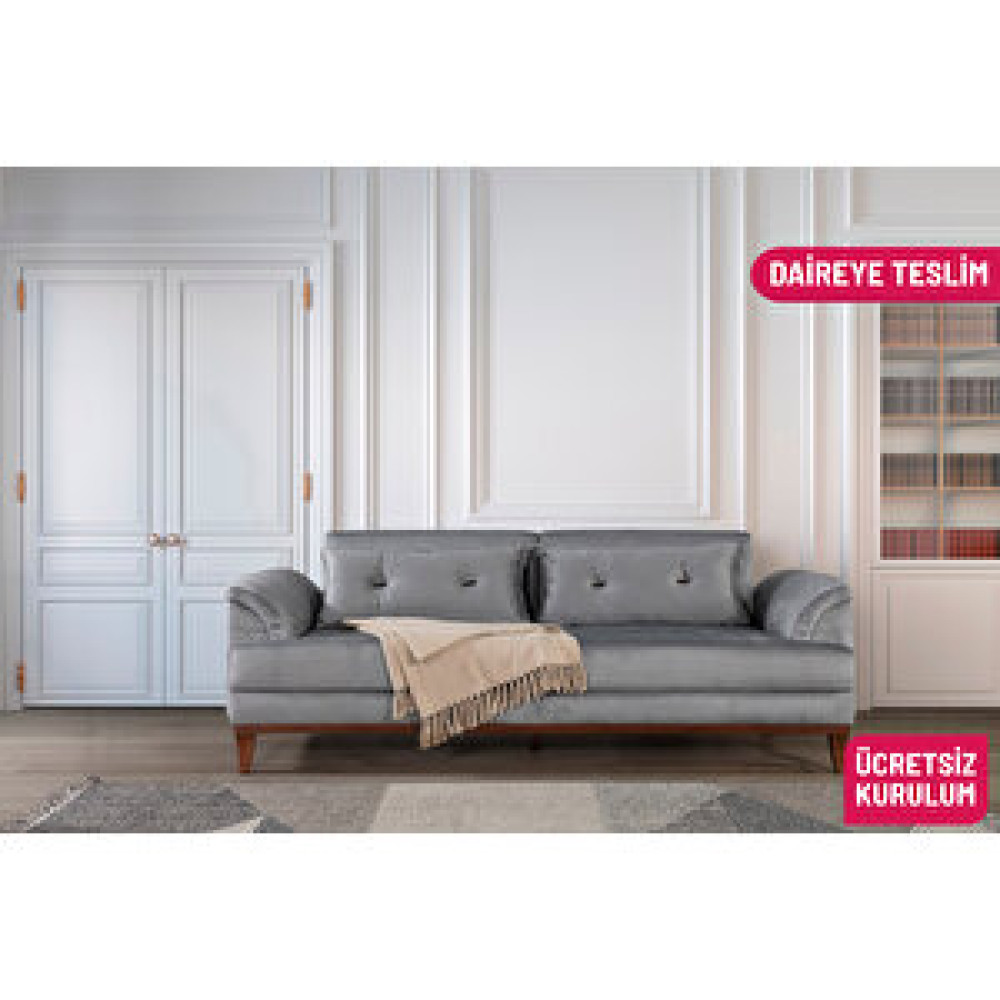 Perla Sofa Petra Yataklı Kanepe Bface Açık Gri̇ Koltuk Takımı / Seti Fiyatı