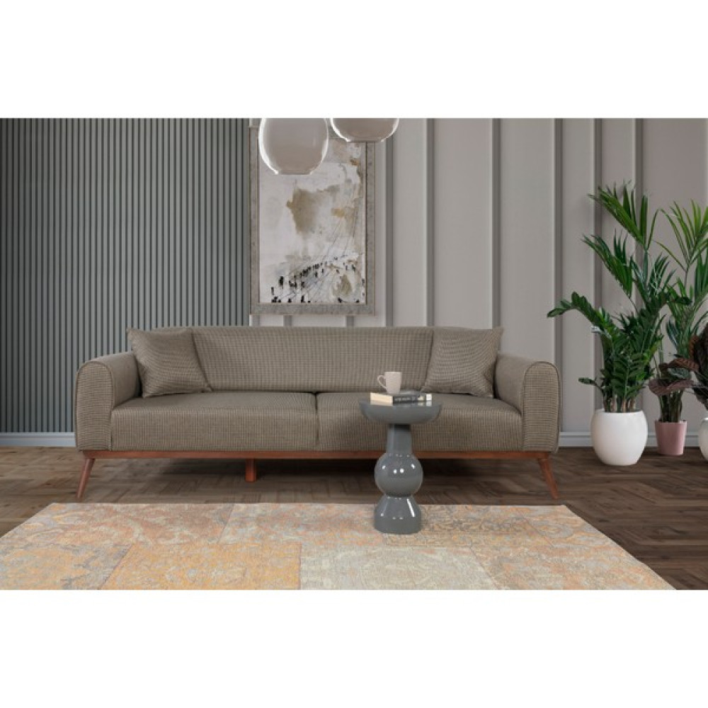 Perla Sofa Seneca Yataklı Kanepe Keten Koyu Yeşil Kanepe & Çekyat Fiyatı