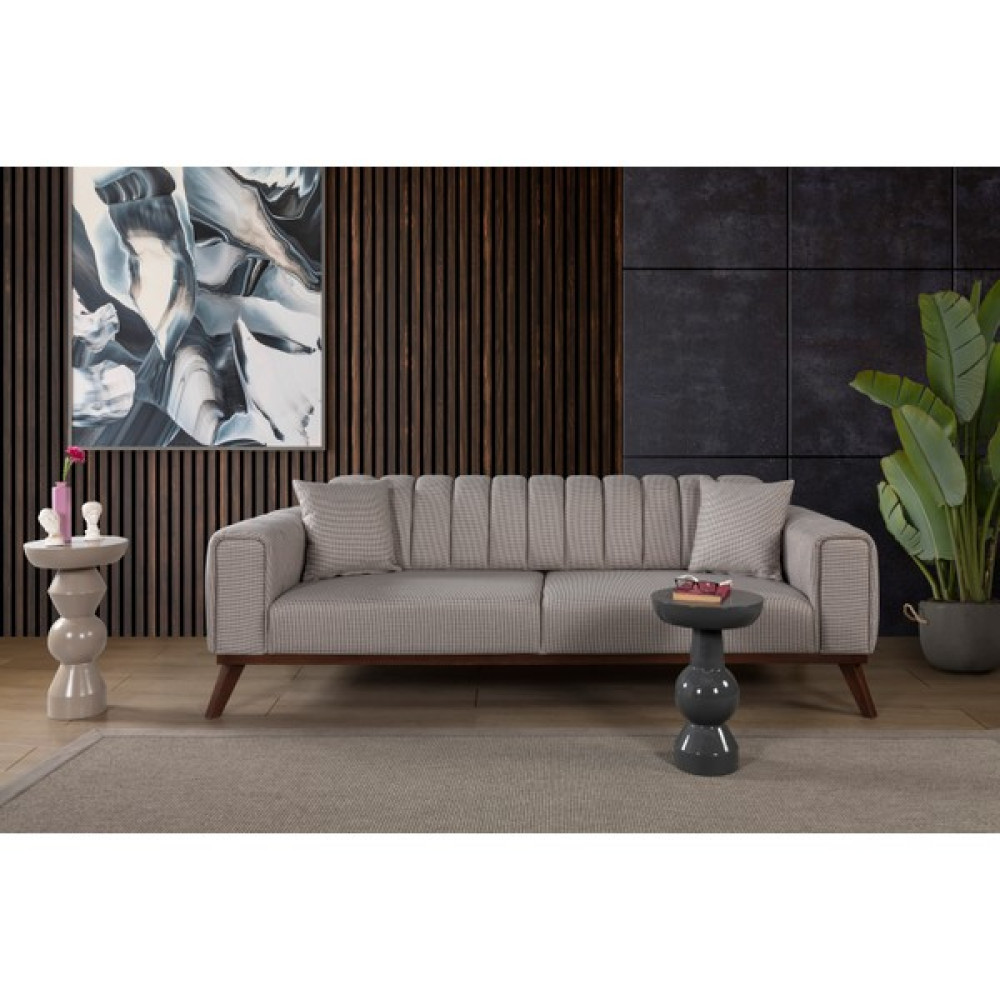 Perla Sofa Velar Yataklı Kanepe Keten Açık Kahve Kazayağı Kanepe & Çekyat Fiyatı