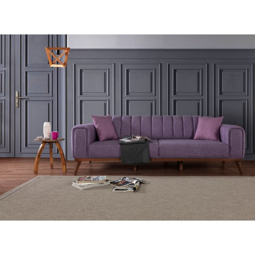 Perla Sofa Velar Yataklı Kanepe Keten Mor Kanepe & Çekyat Fiyatı