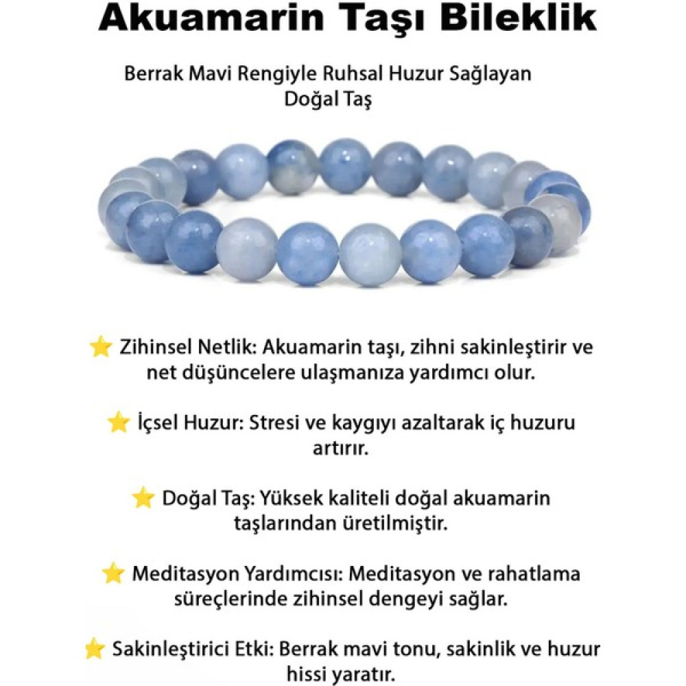 Perlavita Akuamarin Taşlı Bileklik Saat ve Bileklik Aksesuarı Fiyatı