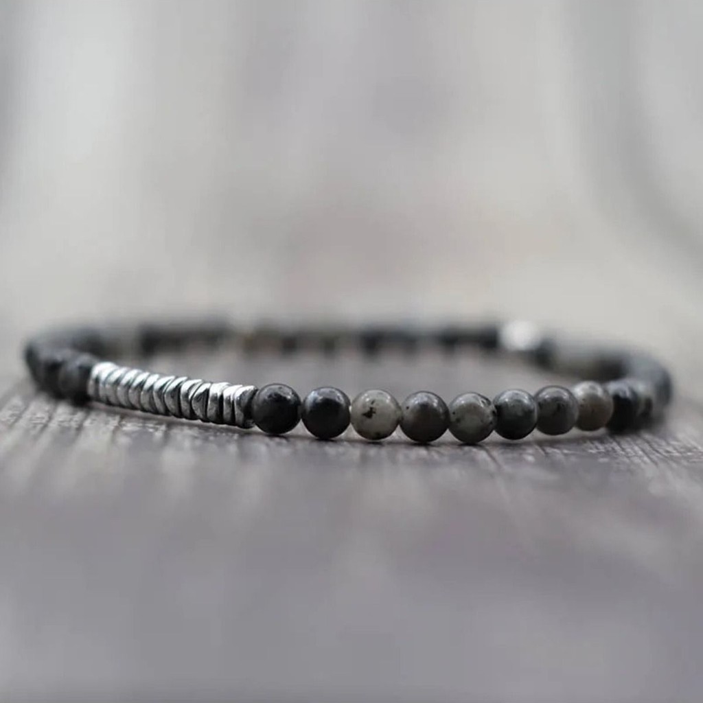 Perlavita Gri Akik Hematit Bileklik - Doğal Taş Minimalist Aksesuar 4mm - 18 - 21 cm - Renkli Diğer Fiyatı