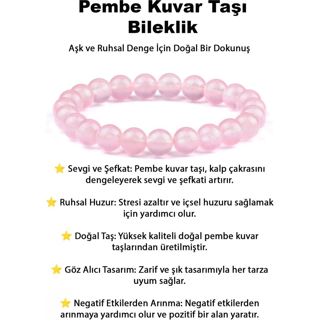 Perlavita Gül Kuvarsı Doğal Taş Bilekliklerle Tarzınızı Yansıtın - Renkli - 17 - 19 cm SSD / Solid State Drive Fiyatı