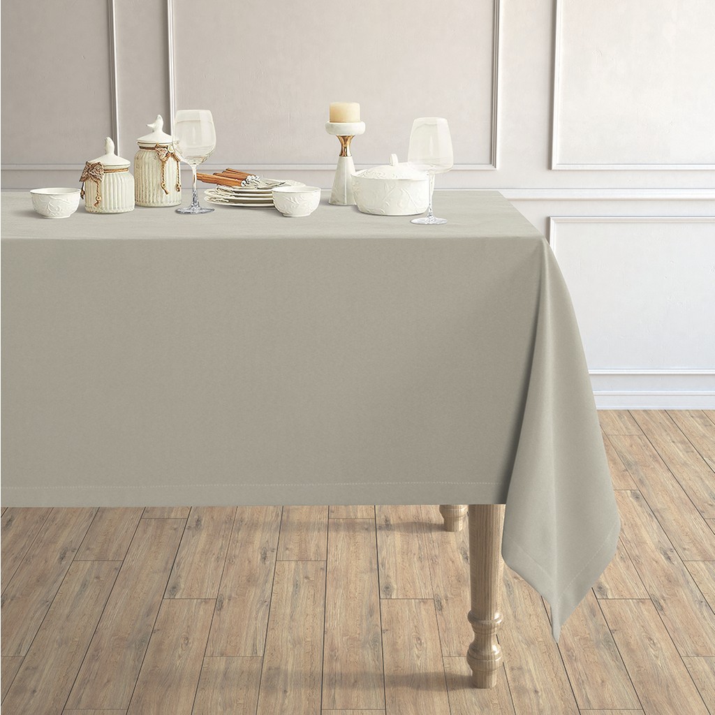 PERLE Daily Series Kadife Dokulu Keten Rengi Masa Örtüsü - 150 x 260 cm - Açık Bej Masa Örtüsü Fiyatı