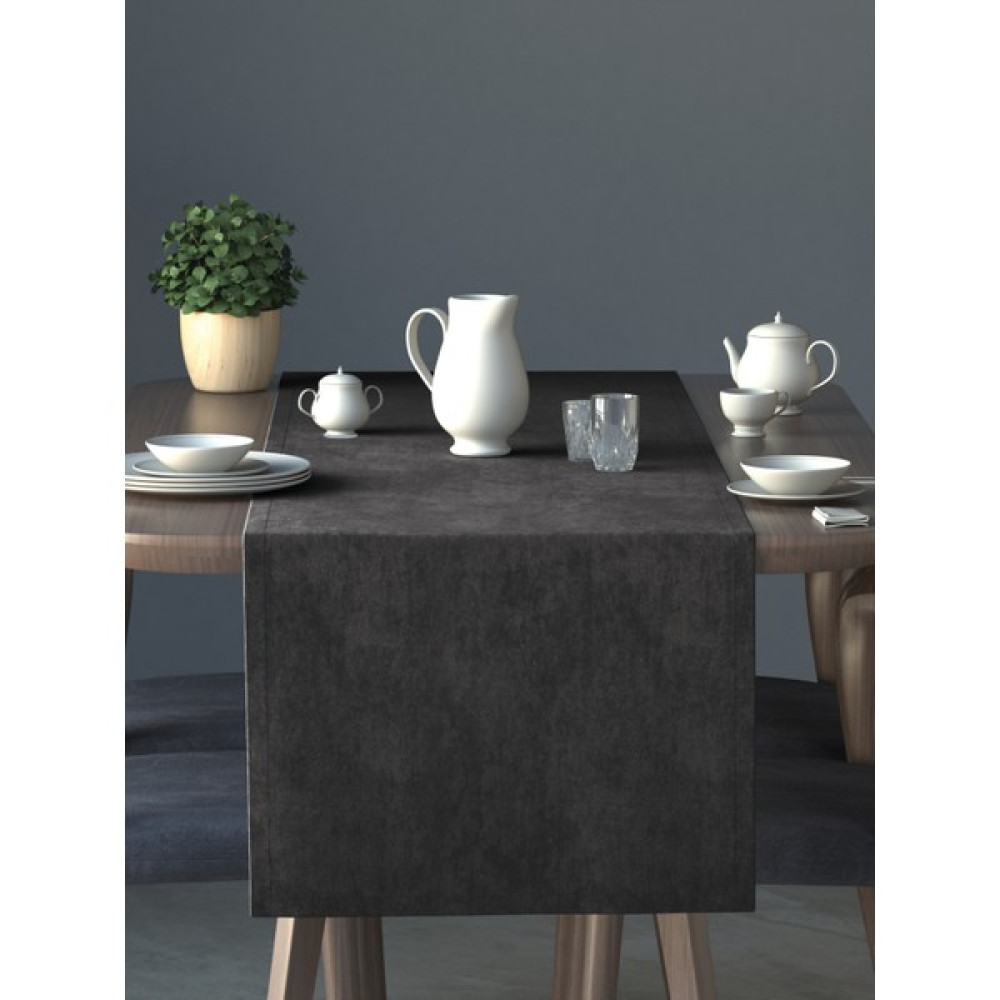 Perle Kadife Dokulu Gri Renk Daily Series Runner 40 x 140 - 40 x 140 cm Masa Örtüsü Fiyatı